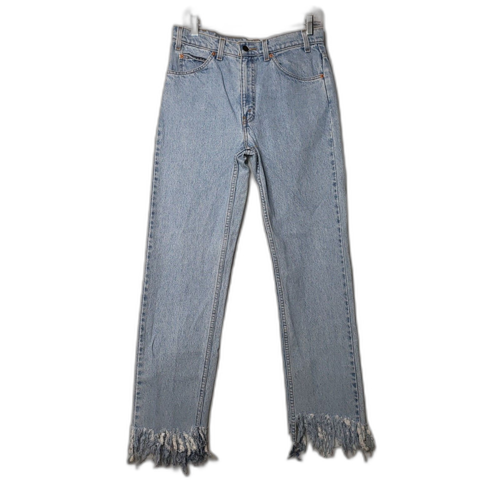 Vintage 90's LEVIS 505 Straight Leg Denim Blue Jeans Frayed Hem Size W32 L32